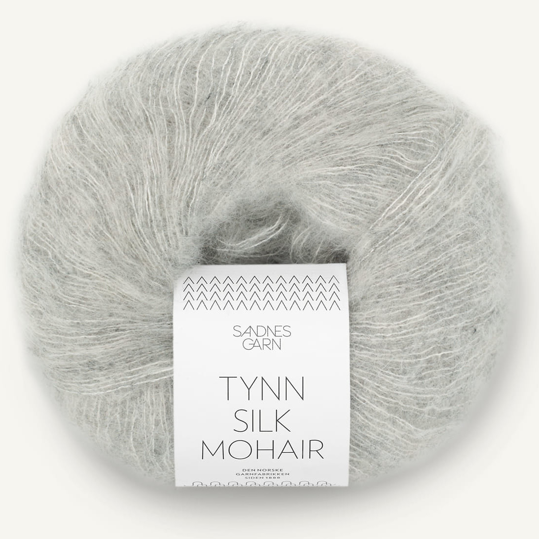 Tynn Silk Mohair - Lys Gråmelert (1022)